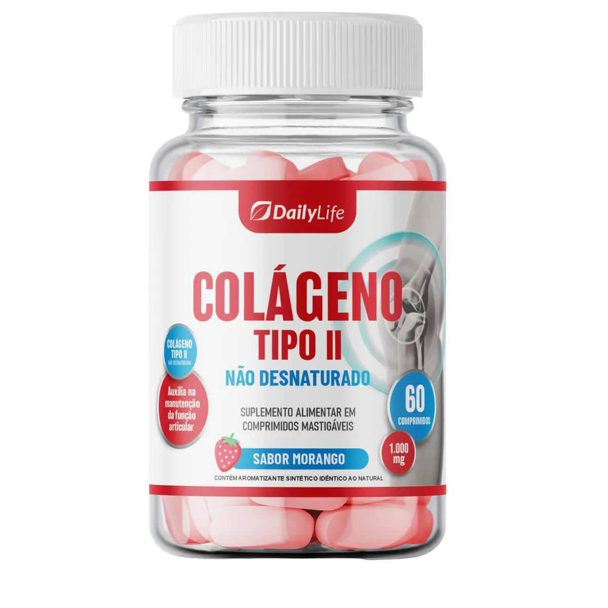 Colágeno Tipo II Mastigável (Sabor Morango) — Daily Life
