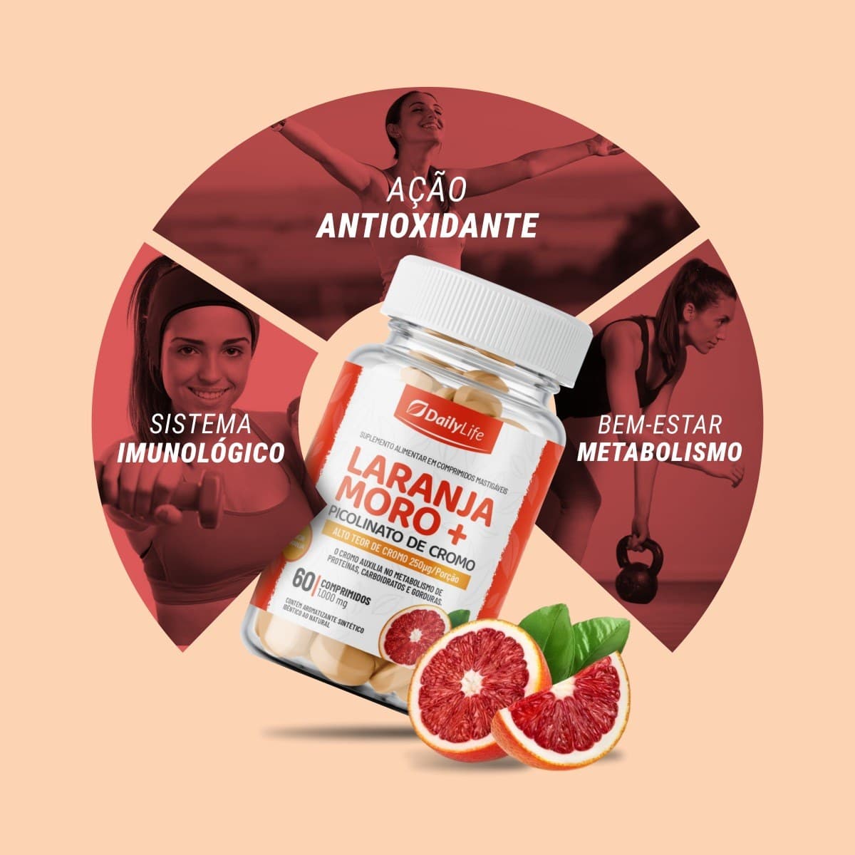 Laranja Moro + (com Picolinato de Cromo) — benefícios