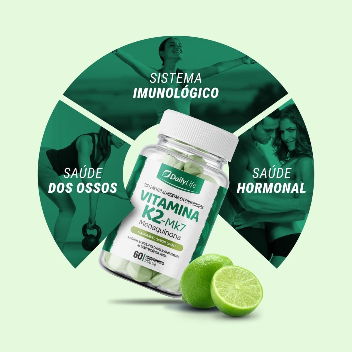 Vitamina K2-MK7 Mastigável — benefícios